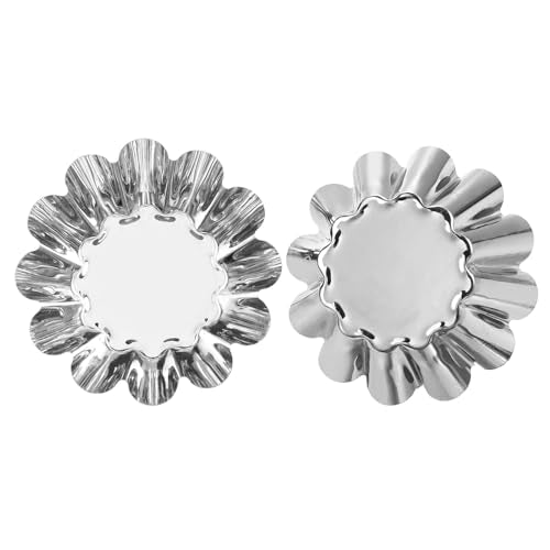 uxcell 30pcs Cupcake Mold, Stainless Steel Mini Cupcake Cake Pans Baking Tool for Cupcakes, Mini Cake, Desserts, Pudding, Flower Shape 2.9 x 1 inch