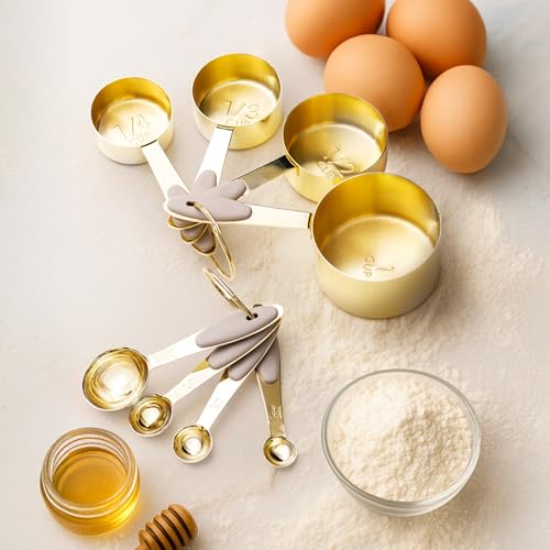 Styled Settings Gold Measuring Cups and Spoons Set, 8-Piece - color: Beige