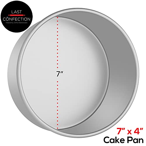 Last Confection 7" x 4" Round Cake Pan, Anodized Aluminum Cake Pan Baking Tin Mold, Professional Bakeware - size: 7" x 4"