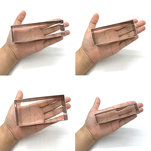 LILIAO Rectangle Cookie Cutter Set of 4-Piece, 4 Different Sizes