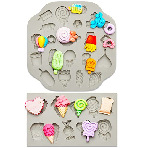 2 Pcs Sweets Polymer Clay Molds for Jewelry Making