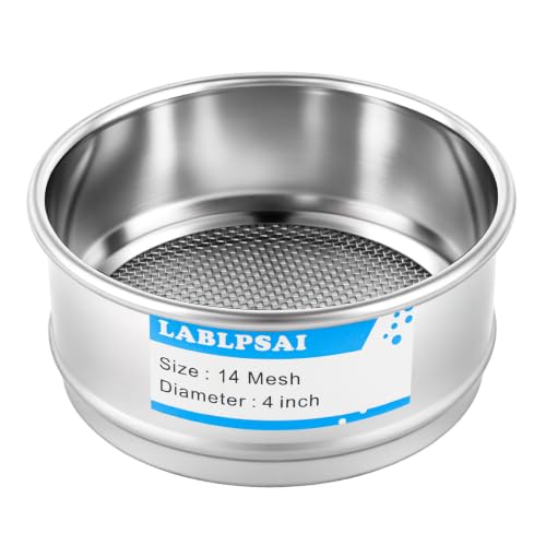 14 Mesh Lab Sieves 4" Diameter 304 Stainless Steel Wire Cloth Test Sieve for Industrial Laboratory Home - size: 14 mesh