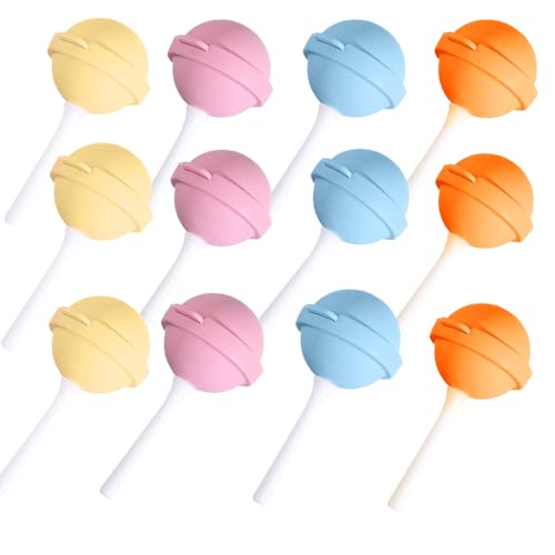 Silicone Popsicles Molds, Food Grade Lollipop Silicone Freezer Molds, BPA-Free, Easy Pop-Out with Sticks, Reusable DIY Ice Pop for Yogurt Juice Smoothies Suitable Kids, Adults&Party (12pcs) - size: 12PCS