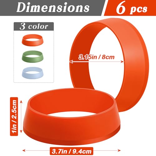 KOLUTI 6 Pack 3.15 Inch Nonstick Silicone English Muffin Rings, Durable Round Frying Egg Patty Omelette Cooker Mold, Circle Ring for Crumpet Pancake Pastry Cookie Baking, BPA Free and 3 Colors - color: 3COLOR-3.15