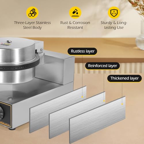 Dyna-Living Waffle Cone Maker Commercial Ice Cream Waffle Cone Machine