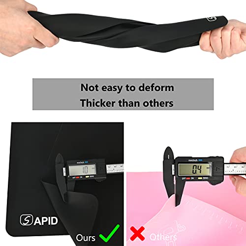 Sapid 2Pcs Thick Silicone Mat Crafts Large Silicon Sheet Resin Art Painting - color: Black, size: 20"×27.9"