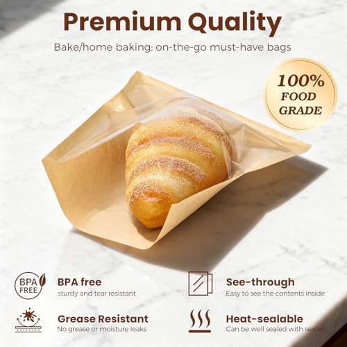 100Pcs Cookie Bags with Seal, Premium Cookie Packaging Bag 5.7 * 6.5 - size: 5.7*6.5
