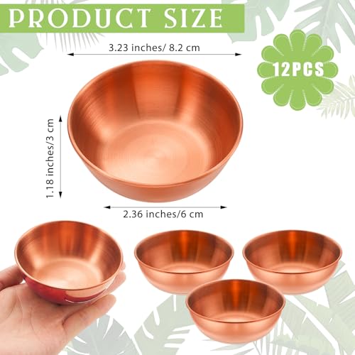 Teenyyou 12 Pcs 3.23 in Face Mask Mixing Bowl, Stainless Steel, Rose Gold - color: Rose Gold, size: 3.23 Inch