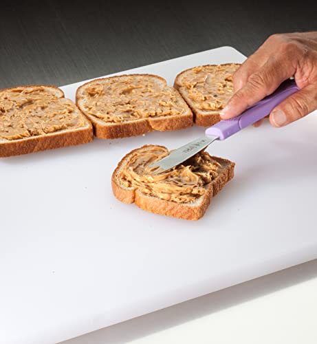 Mercer Culinary Millennia Wavy Edge Spreader, 3.5 Inch Blade, Purple Handle - color: Purple, size: 3.5-Inch Wavy Edge Spreader