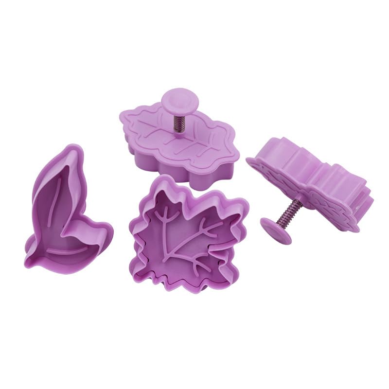 4Pcs Plunger Maple Leaf Cookie Cutter Press