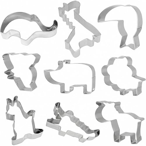 HENGYID Animal Cookie Cutters Set - 9 Pcs Stainless Steel Animal Cookie Cutters for DIY Baking, Cake Decorating, Holiday Celebrations, and Kids' Birthday Parties - Fun Variety Pack (Animal) - color: Animal