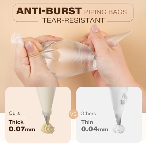 LotFancy 500Pcs Piping Bags 10 Inch, Tipless Piping Bags for Royal Icing - size: 10 Inch (Pack of 500)