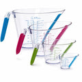 Liquid Measuring Cups with Spouts, 4-Piece Angled Plastic Set, 1 to 4 Cups