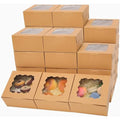 Bakepacker Kraft Bakery Boxes with Window 6x6x3 inches 60pcs - color: Brown, size: 6"*6"*3" / 60 Pcs