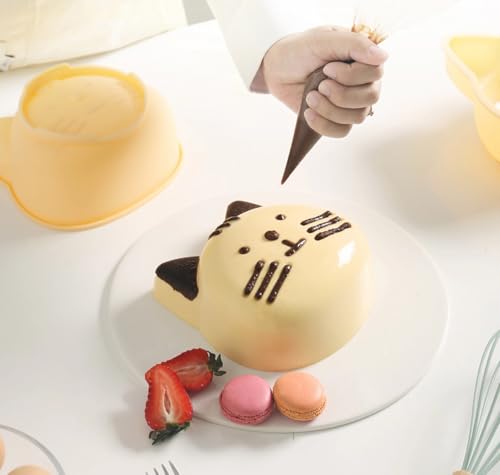Cute Kitten 6 inch Silicone Cat Cake Mold Pan, Bread Pie Flan Tart Cake Mold, For Birthday Parties Baking, Friends' Dinners. (Green Cat) - color: Green