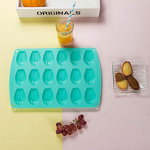 Webake Madeleine Pan 18 Cavity Silicone Madeleine Mold for Small Cake, Candy and Cookies - style: Madeleine