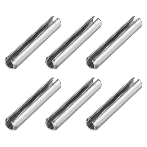 MECCANIXITY 6Pcs Slotted Split Roll Pins 3/10 Inch(8mm) Dia. 2-2/5 Inch(60mm) Length Steel Spring Tension Expansion Dowels for Secure Fastening, Silver - size: 3/10 Inch(8mm) Dia. 2-2/5 Inch(60mm) Length