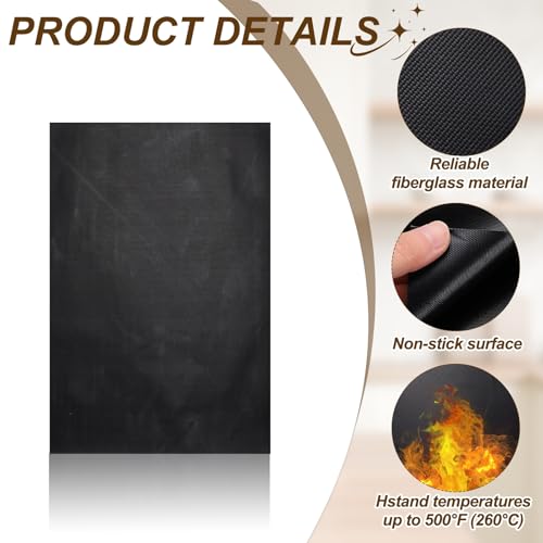 uxcell 4Pack Oven Liners 23.6x15.7" 0.2mm Thick Oven Mats Under Grill - color: Black, size: 23.6 x 15.7"(0.2mm Thick)