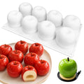 3D Apple Silicone Mold for Baking Mousse Cake, 8-Cavity - color: White (Apple)
