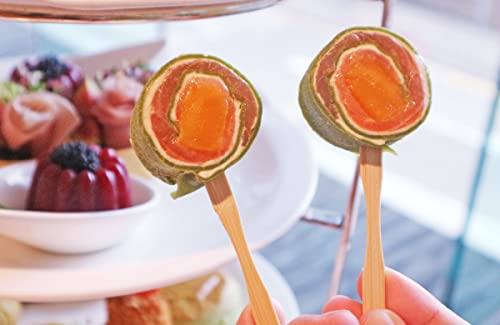 Gmark Premium Thick & Sturdy Natural Bamboo Double Prongs Mini Forks 3.5 Inch 330pc, Fruit Picks/Cocktail Forks/Party Forks/Buffet Forks/Cocktail Picks for Appetizer, Cocktail, Pastry GM1031C - size: 330ct