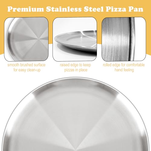 Pizza Pan for Oven, 3PCS Stainless Steel Pizza Pans(13.5 & 12 & 10 Inch) - size: 3-piece sets in 3 sizes
