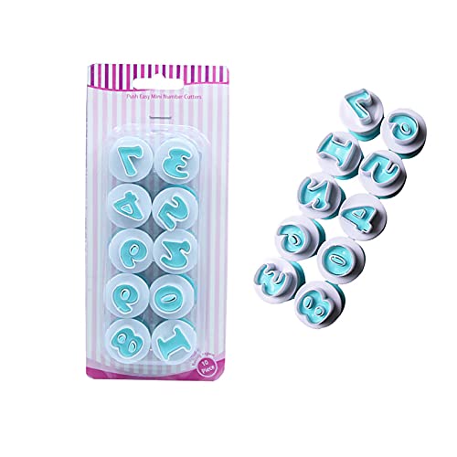 0-9 Numbers Cake Mold, Cookies Plunger Cutters, 10Pcs - size: 0-9 Numbers