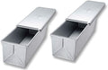 USA Pan Pullman Loaf Pan, 9 x 4 x 4, Aluminized Steel - size: 9 x 4, style: with Lid, Set of 2