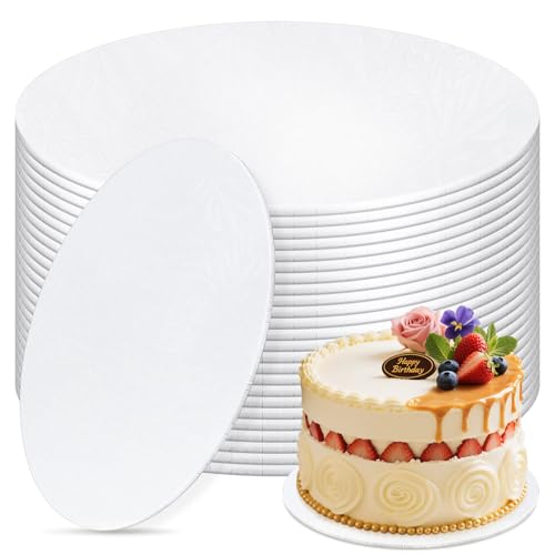 12 PCS Cake Boards 8 Inch Round, 8 Inch Cake Drums, 1/4" Thick Cake Drum, Cake Board Food Grade Cake Base, White Cake Cardboard Circles Bases para Pasteles for Wedding & Party & Pizza Desserts - size: 8 Inch
