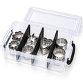 Cookie Cutter Storage Box, Clear 4-Section Organizer with Lid