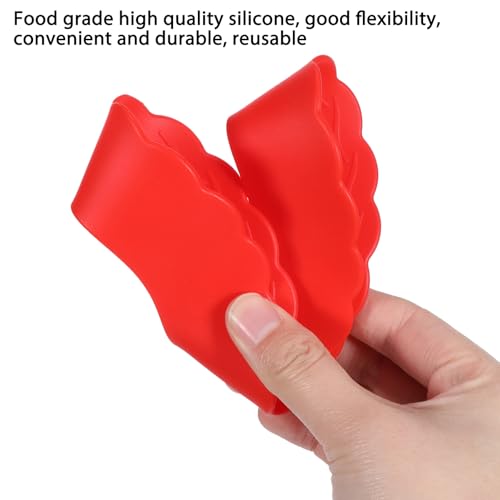 4 Pcs Mini Pie Crust Shields, Pie Crust Protector for Edges Baking Silicone Crusts Shield for 4 to 6 in (Red)