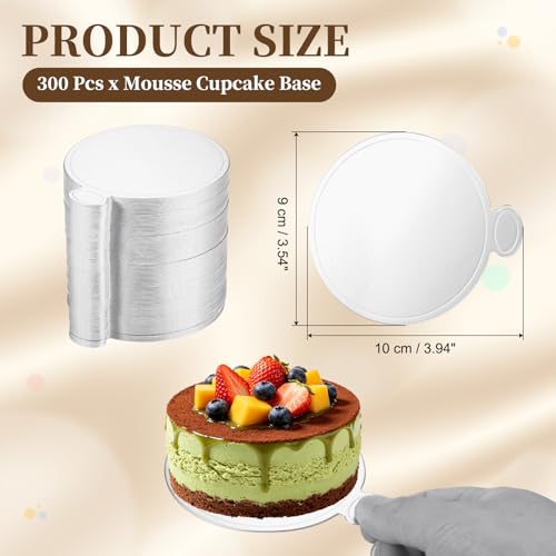 uxcell 300Pcs Mini Cake Board 3.5" Cardboard Cake Base Round Paper Silver - color: Silver, size: 3.5 Inch