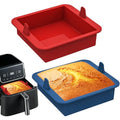 Webake 6 inch Air Fryer Square Cake Pan, Nonstick Platinum Silicone Brownie Pan Wih Handle, BPA Free Set of 2 - size: 6x6 Inch
