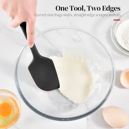 600ºF Heat Resistant Silicone Spatula Spoonula Set of 3, Black - color: (2) Black, size: 3 Spatulas