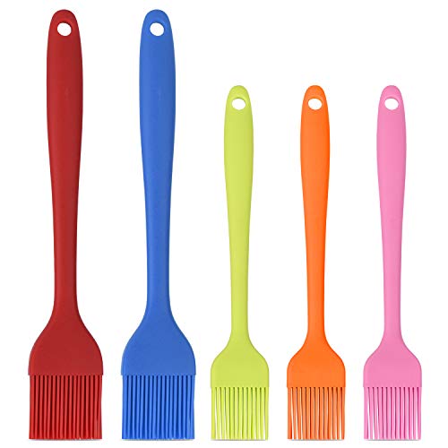 Hhyn Silicone Basting Pastry Brush Set 5 Pack, Multicolor - color: 5 Pcs Multicolor