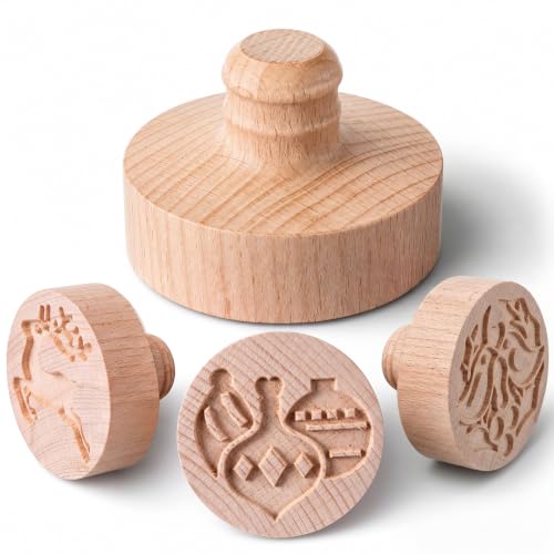3 Set Xmas Cookie Stamps, 2.5" Springerle Molds for Baking - style: Xmas