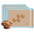 Silicone Baking Mats, Cookie Baking Mats, 3/4 Sheet Reusable Pack of 3 - color: Cookie Baking Mats Blue, size: 3/4 Size Pack Of 3