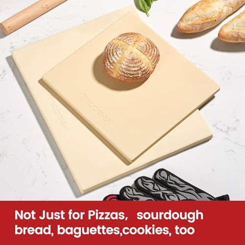 15 × 12 Inch Rectangular Pizza Stone, Cordierite Baking Stone - size: 15" x 12" | 0.5" Standard