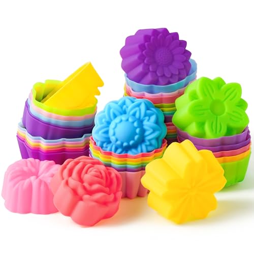 R HORSE 42 Pack Mini Silicone Cupcake Molds - color: Cherry