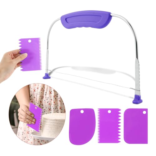 Cake Leveler & Slicer, Adjustable Cake Cutter Slicer Leveler - color: Purple
