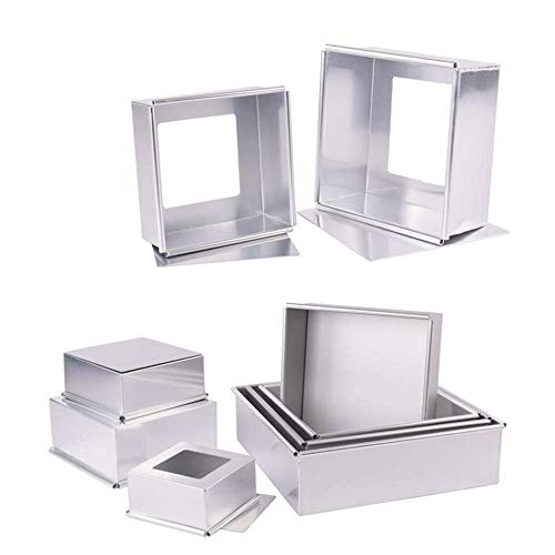 Anodized Aluminum Square Cheesecake Pan Chiffon Cake Mold Baking Mould with Removable Bottom 7 Inch x 7 inch x 3 inch (A 7 inch)