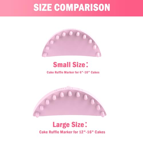 2 PCS Cake Arch Guide Tools, Cake Ruffle Marker for 6"-16" Cakes (Pink)