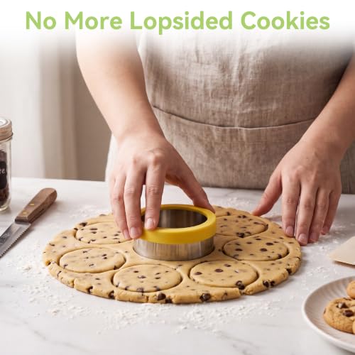 USLAI Cookie Biscuit Cutter Set (1, 1.5, 2.5, 2.75, 3.75 Inch) - size: 6 Shapes - Mixed