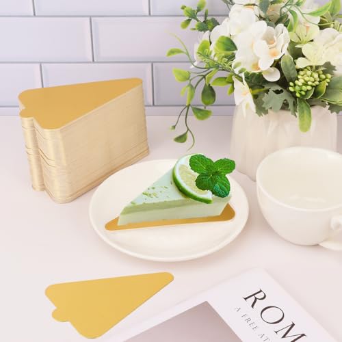 600 PCS 4.6 inch Mini Cake Boards, Premium Triangle Golden Mousse Cake Boards, Versatile Cupcake Bases & Dessert Displays, Perfect for Parties and Special Occasions - size: 600 PCS 4.6 inch Mini Triangle Golden