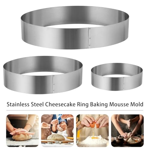 Ciieeo 3 pcs Oval Stainless Steel Cake Ring Molds Baking
