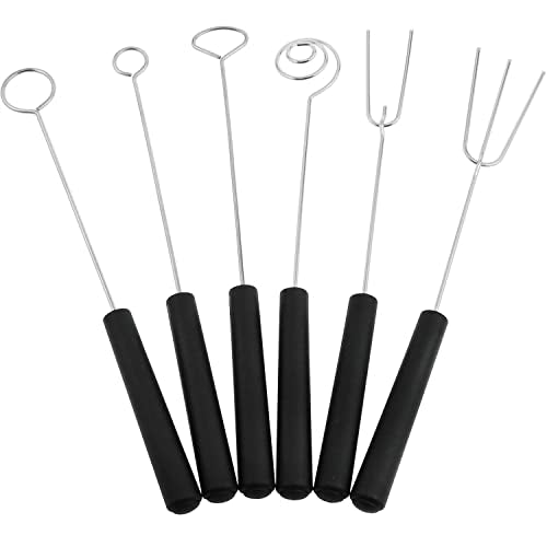 AYLIFU 6-piece Packs Stainless Steel Candy Dipping Tool Chocolate Dipping Fork Spoon Set Baking Supplies DIY Baking Decoration Tool set