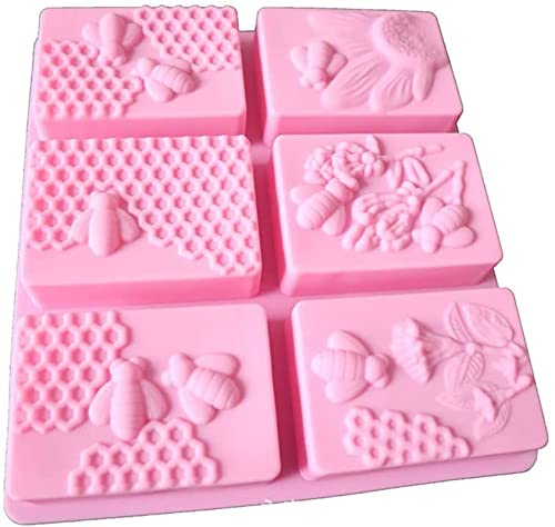 Honeycomb Molds Bee Silicone Soap Mold for Soap Making - color: Rectangular Honeycomb, size: 2pcs