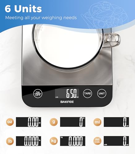 Food Scale, 33lb Kitchen Scale, 1g Precision, USB-C Charging, Black