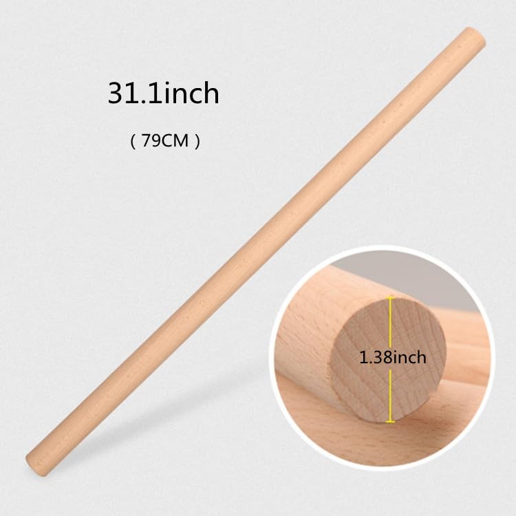 Extra Long Pasta Rolling Pin，31.1×1.38inch/79×3.5cm - size: 31.1x1.38 in