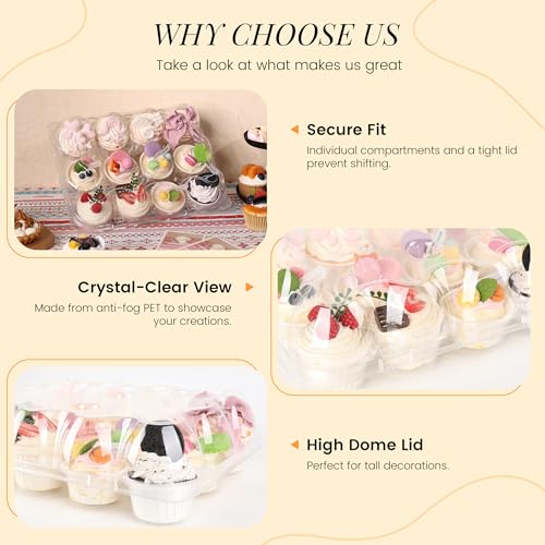 12 Count Cupcake Containers 20 Pack Cupcakes Boxes and Carrier