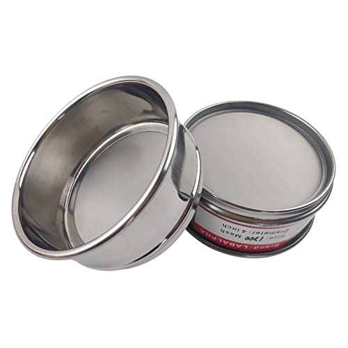 LABALPHA 1200 Mesh Lab Sieves, Test Sieve #1200 Mesh, 4'' Diameter, 304 Stainless Steel Wire Cloth (0.013mm) - size: 1200 mesh (0.013mm)